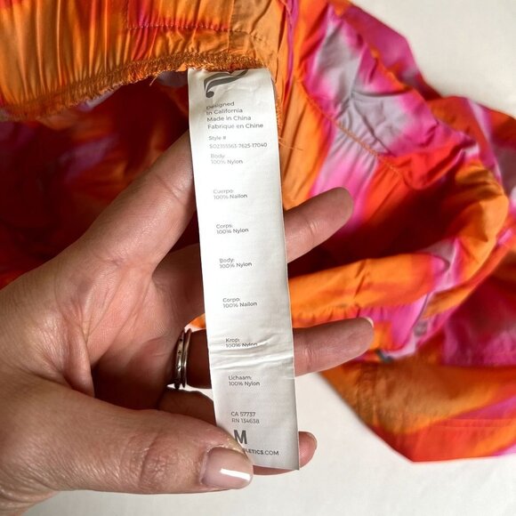 Fabletics High-Waisted Tie Dye Running Shorts Orange Pink Activewear‎ - Picture 6 of 10